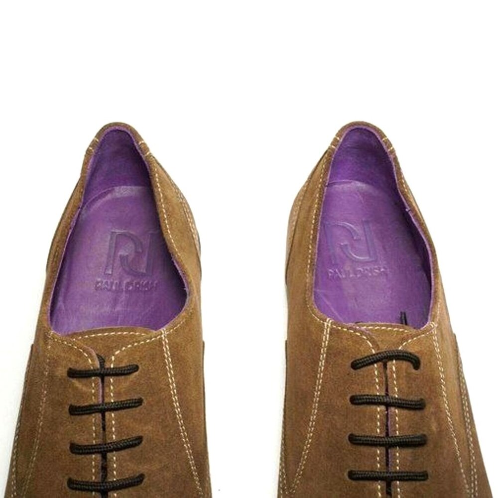 NEW Paul Drish Brown Suede Dress Shoes Mens 11 Leather Medallion-toe Oxfords 44 - Picture 8 of 11